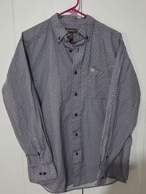 Ariat Men's LS Western Button Down Geometric Medallion Shirt Size M 100% Cotton